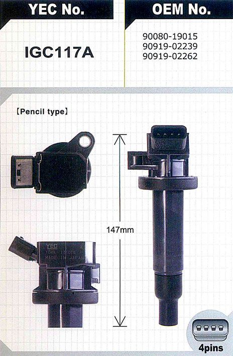 Катушка зажигания IGC117F/IGC117A (IGC104A) * YEC (FLAMMA)